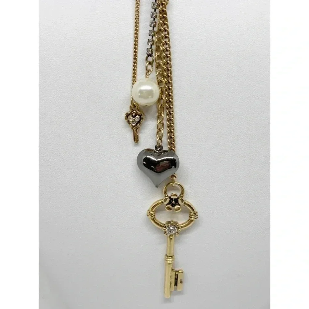 Betsey Johnson Dot Dot Dot Leopard Heart Necklace